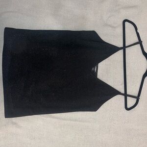Express Black Glittery V-Neck Top